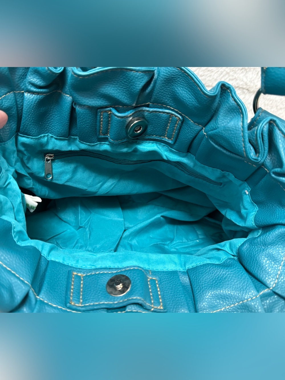 Selena Gomez Teal Ruffled-Top Shoulder Bag- Dream Out Loud Collection - Picture 10 of 14